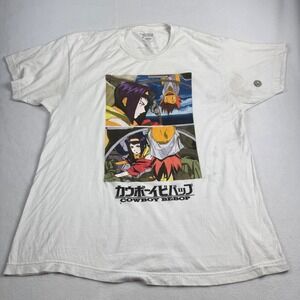 Sunrise Cowboy Bebop Anime Graphic Tee White Mens Large Faye Valentine Ed Shirt
